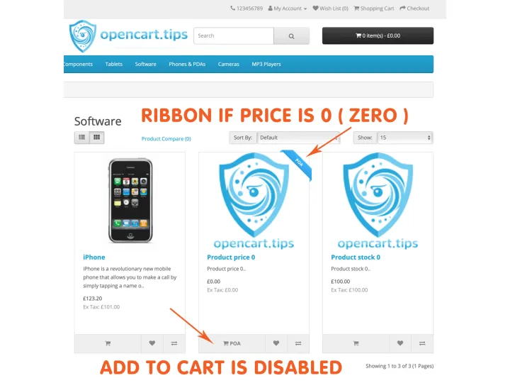 POA Price On Application OpenCart